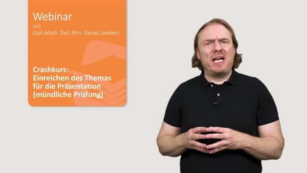 Intensivkurs: Einreichen des Themas für die Präsentation (mündliche Prüfung)